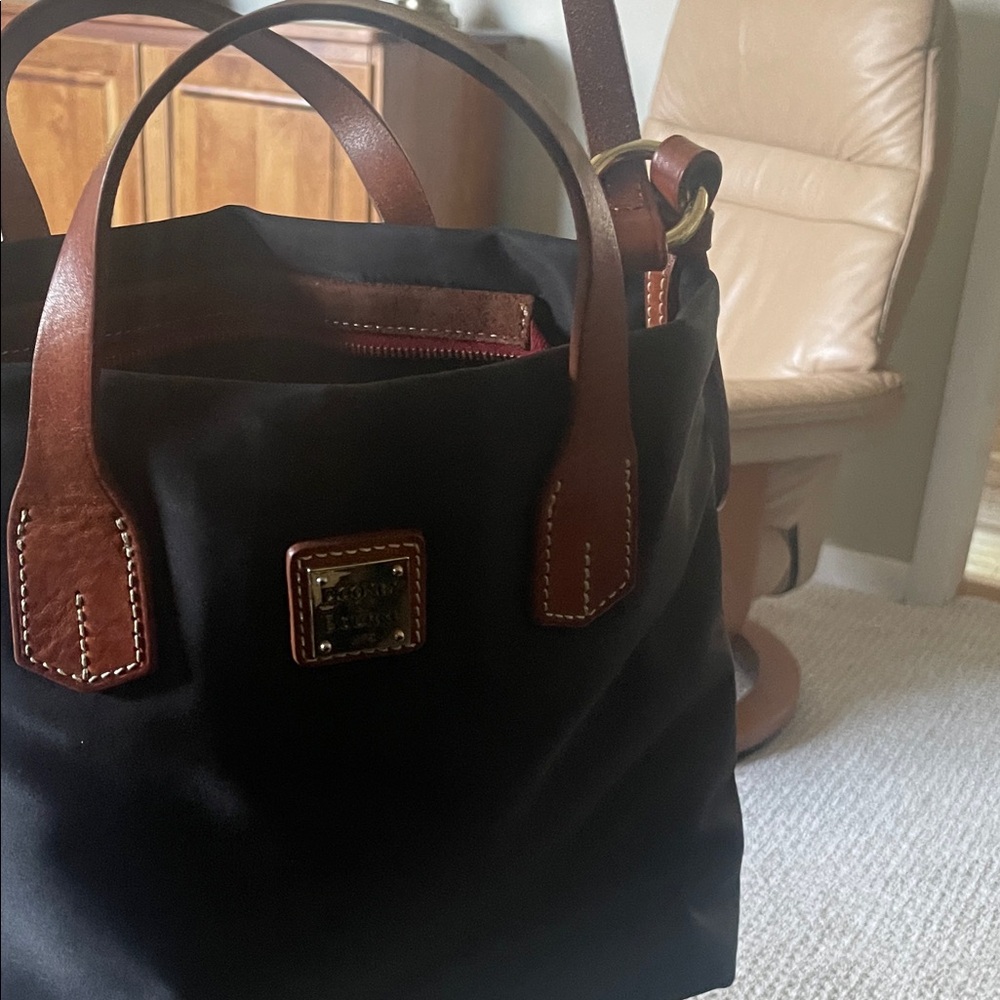 Dooney & Bourke Black and Brown Leather Tote